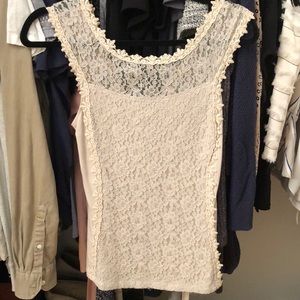 Express Cream Lace Top!